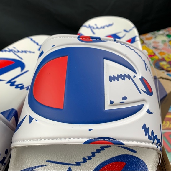 Champion IPO Logo Wraped Mens Slides - Picture 5 of 8